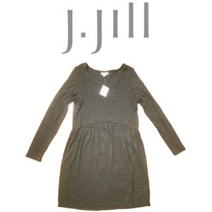 J. JILL striped heather gathered waist dress  size XS NWT